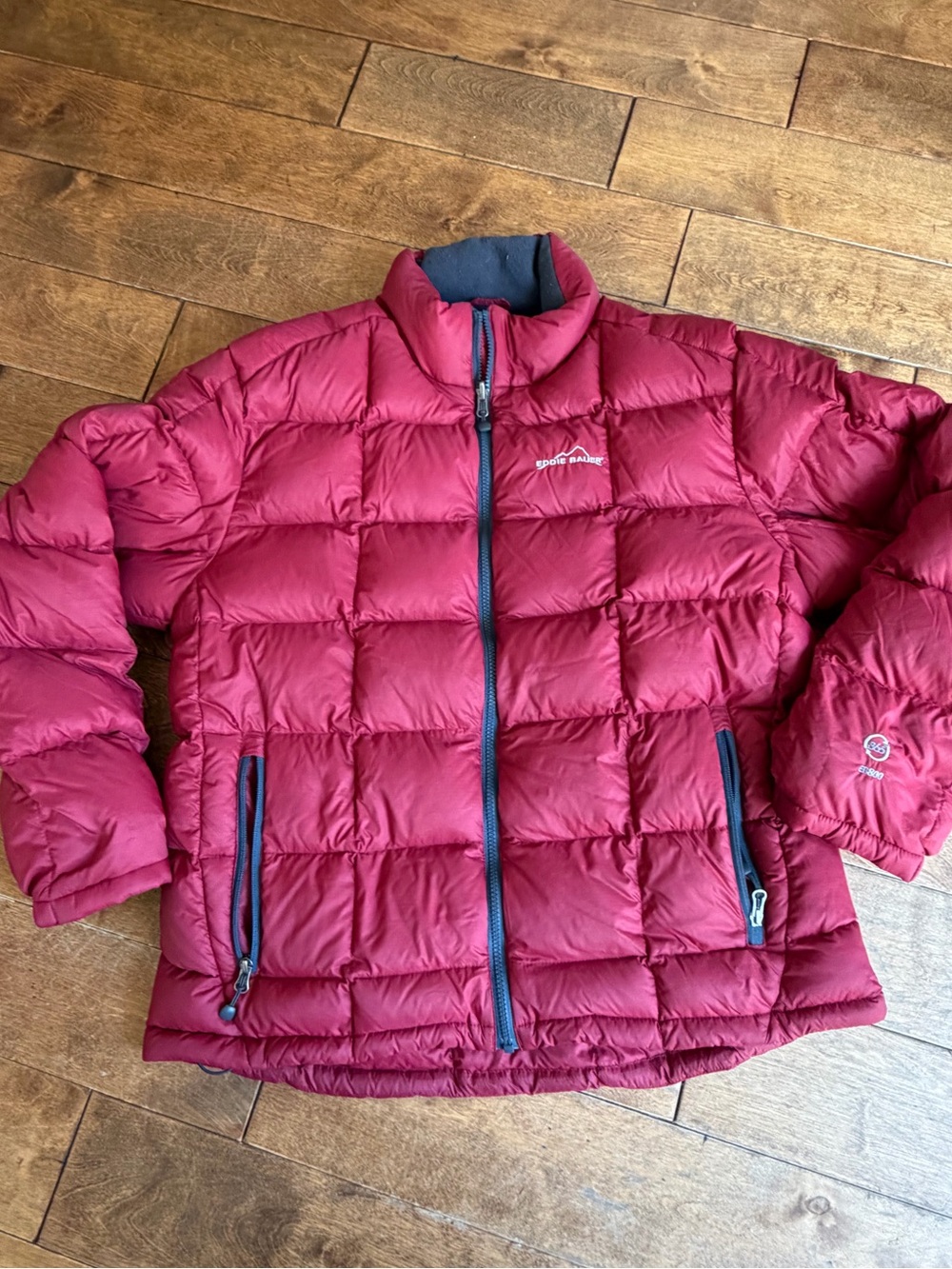 Eddie Bauer Red Goose Down 800 Puffer Jacket Mens size Large